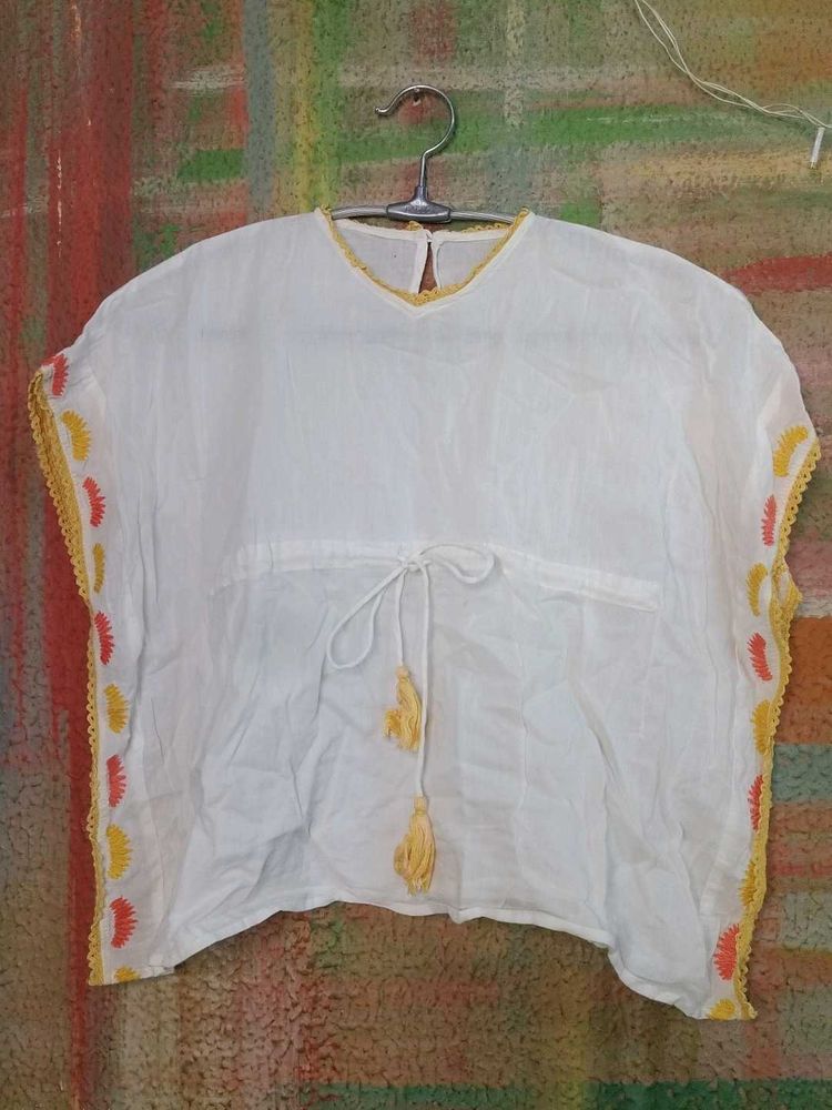 Boho White Tunic Top