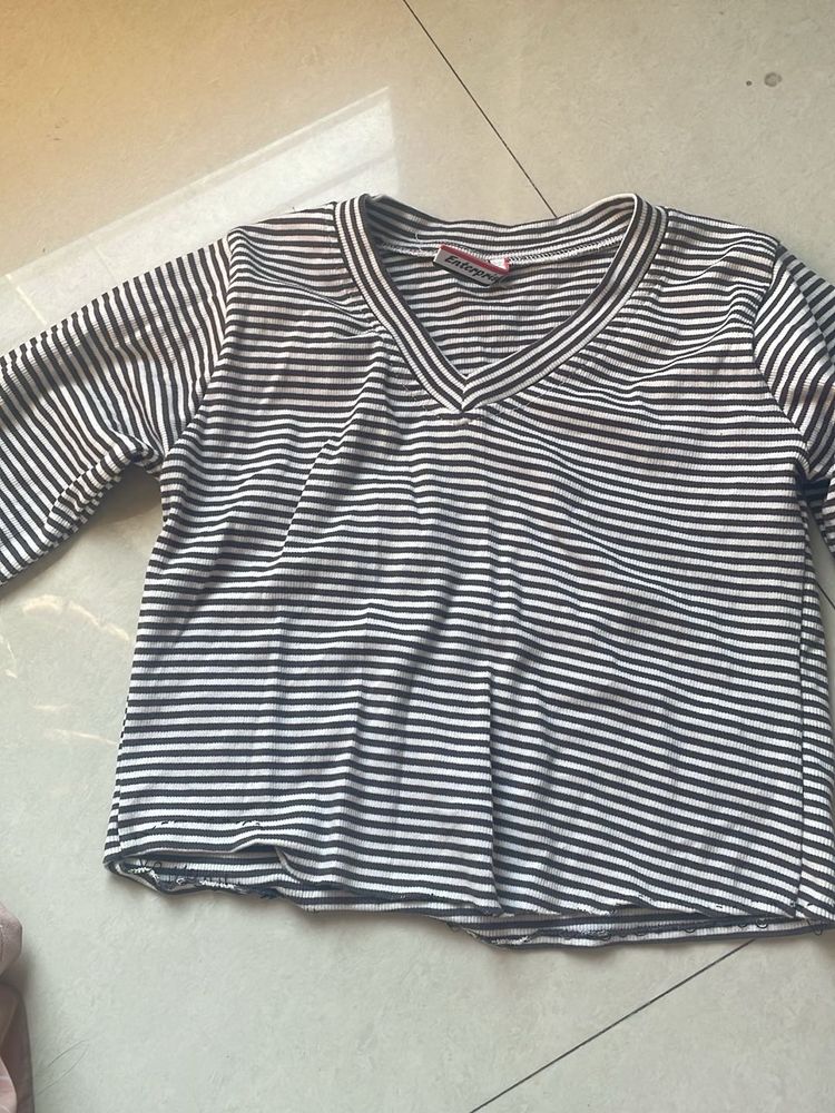 Striped V-Neck T-Shirt