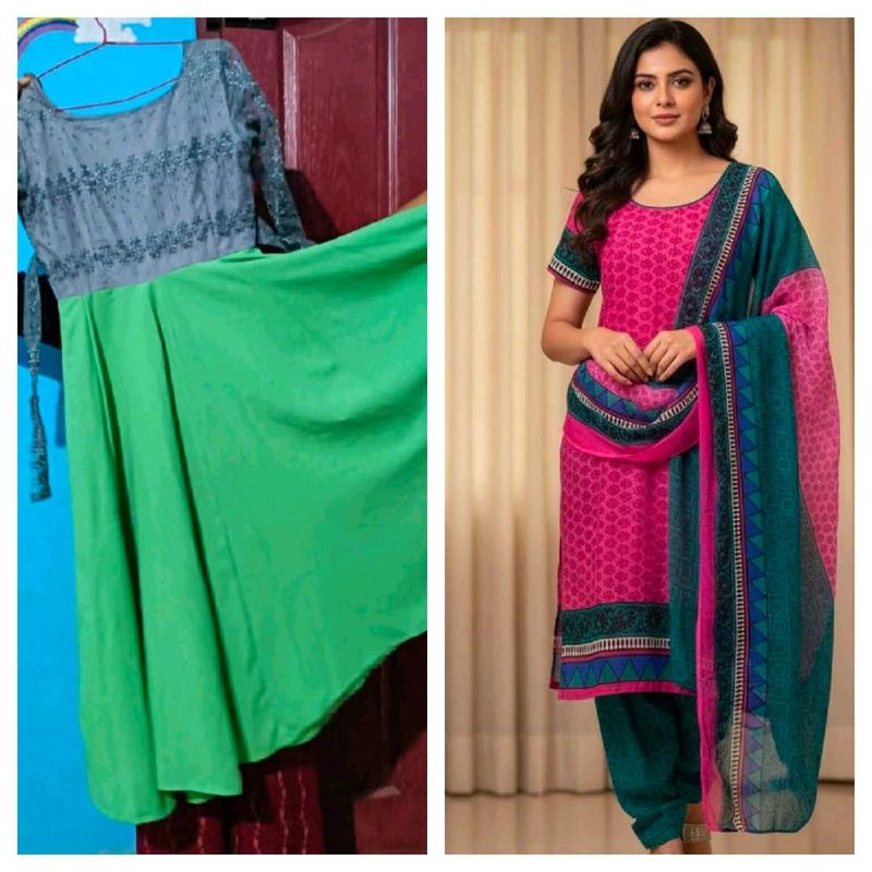 combo churidar and gown