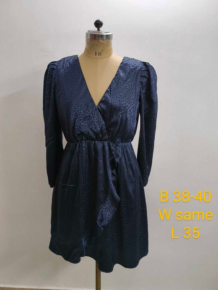 Navy Satin Dress(Fixed Price)