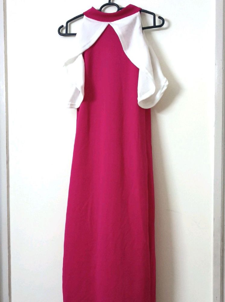 Pink Cold Shoulder Dress