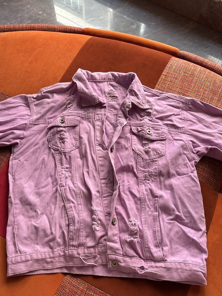 Lilac Denim Jacket