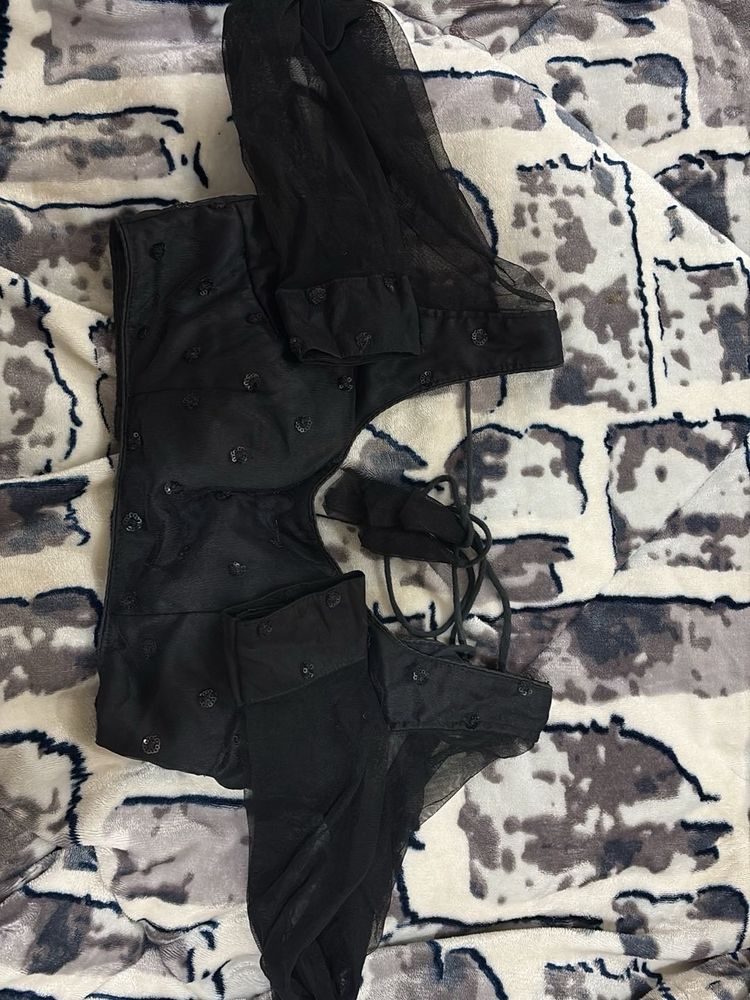 Black colour shine lehnga