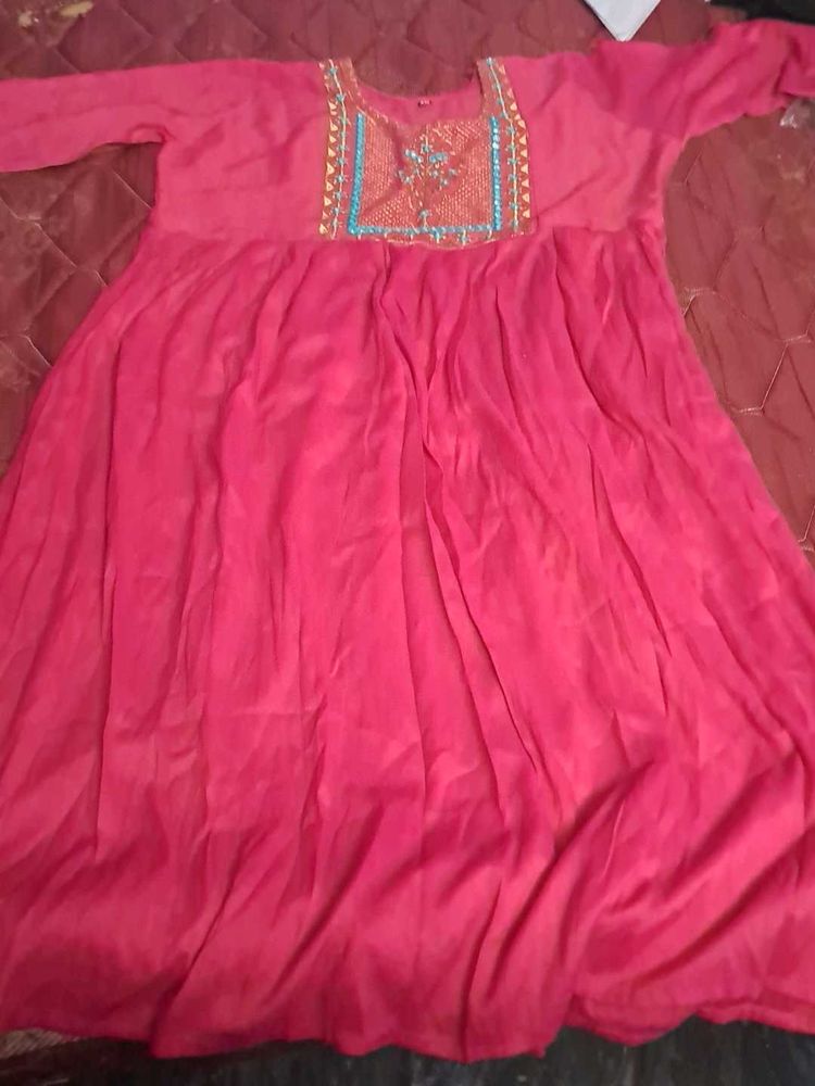 Pink Embroidered Anarkali Dress