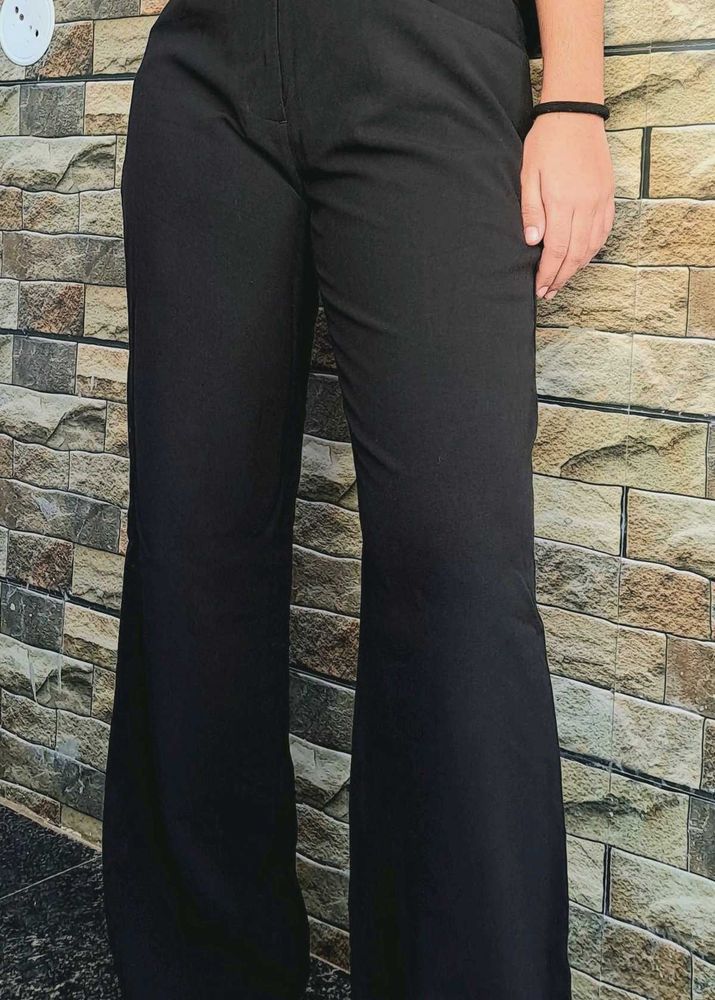 Black Flare Leg Trousers