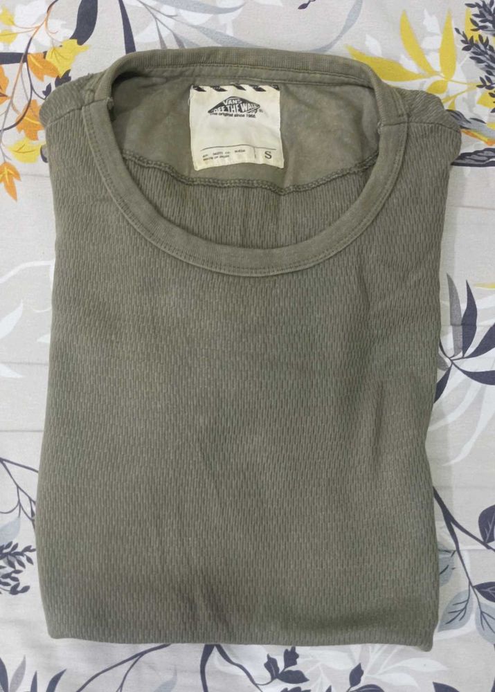 Vans Olive Knitted Long Sleeve Tshirt