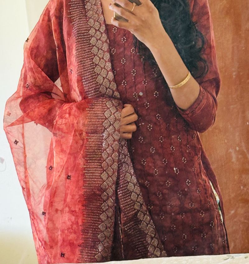 Elegant Maroon Salwar Kameez