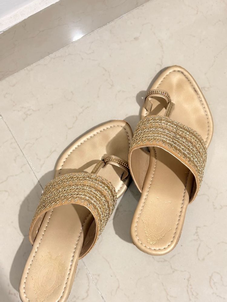Golden Flats &amp; Sandals