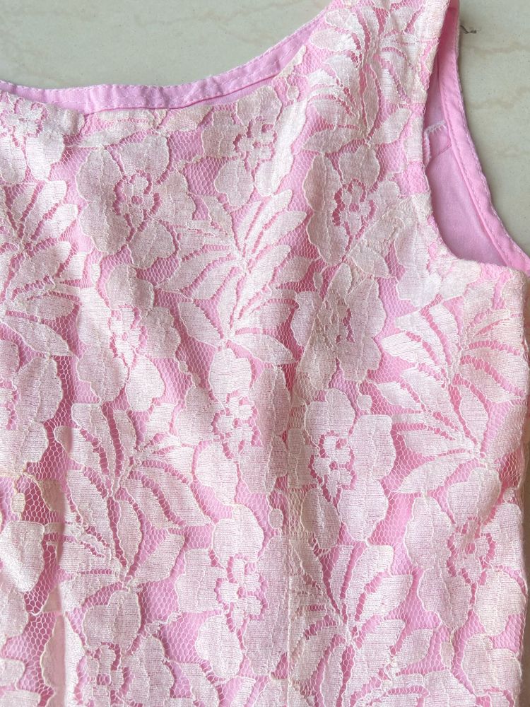 Lace peplum coquette top
