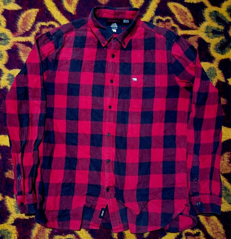 Red &amp; Black Checkered Shirt. (slightly faded)
