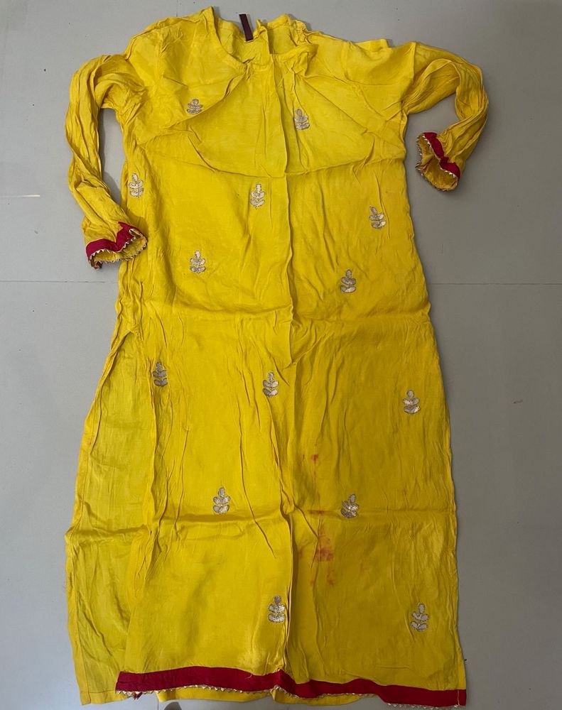 Yellow Embroidered Kurta