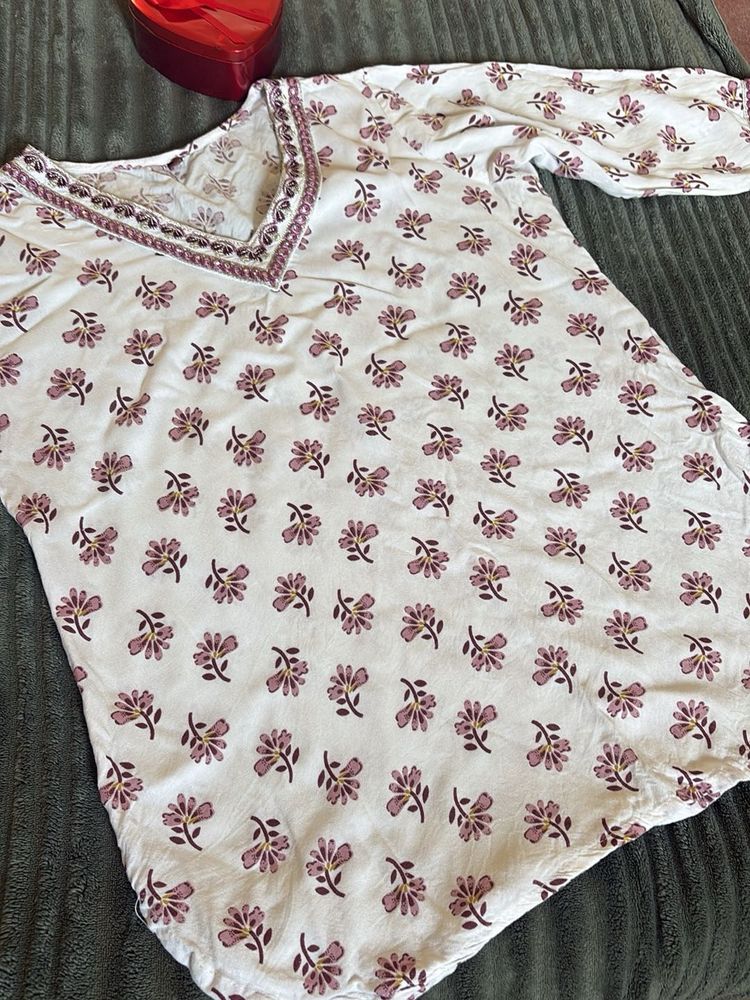 Floral Print Tunic Top