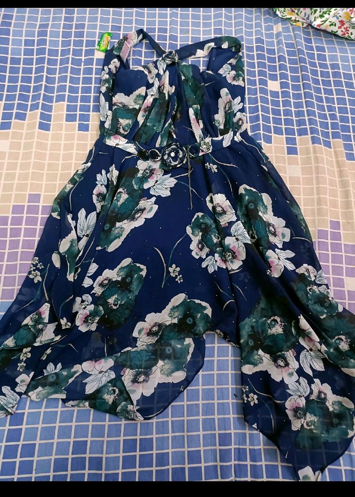 Assymetrical Party Wear Middi Dress For 5-6 Years