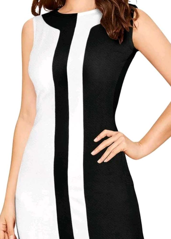 Black And White Printed Bodycon Dress