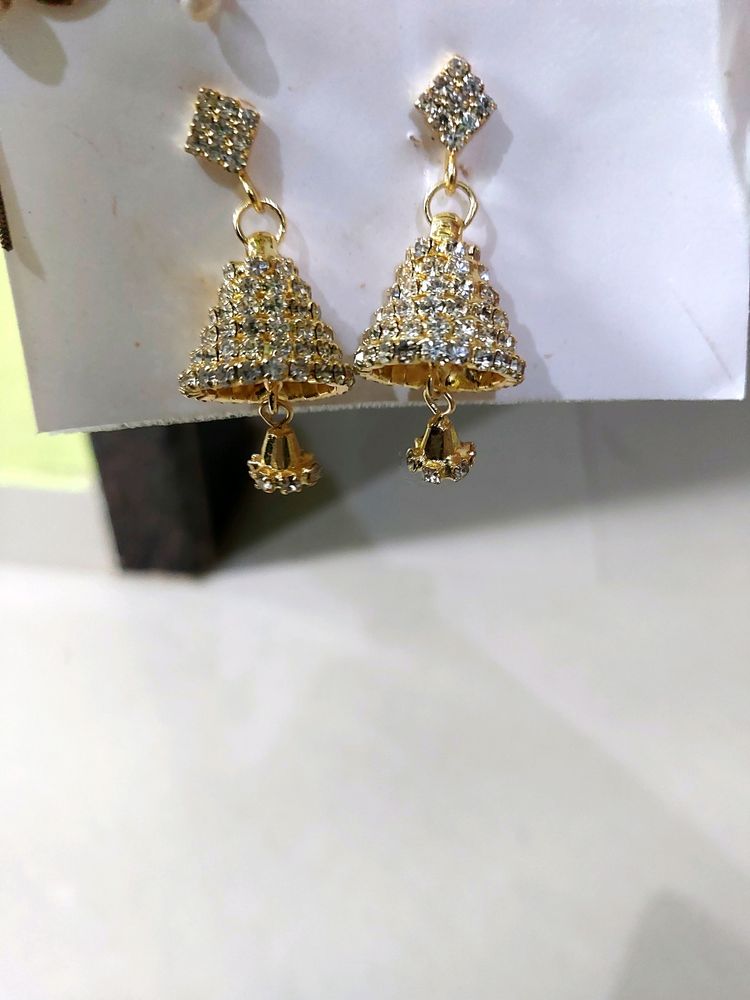 Gold Jhumka Earrings