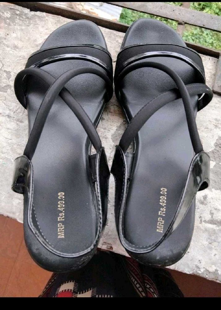 2 Black Strappy Heels