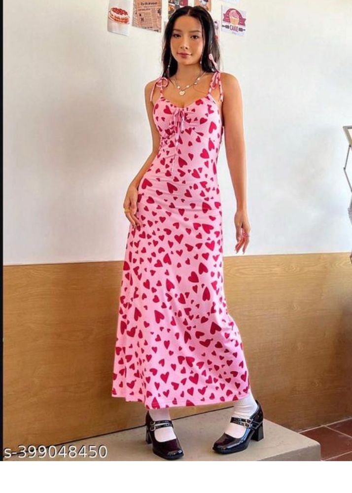 Heart Print Maxi Dress