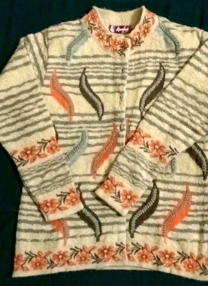 Vintage Floral Embroidered Cardigan