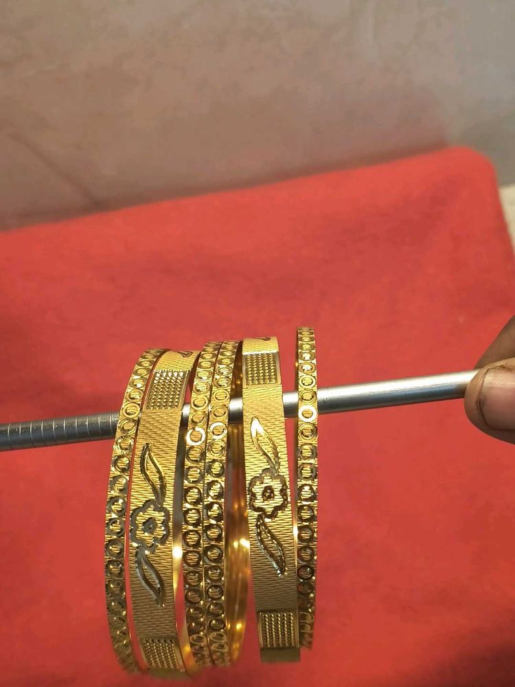 3" Golden Bangle Set of 6 count bangles