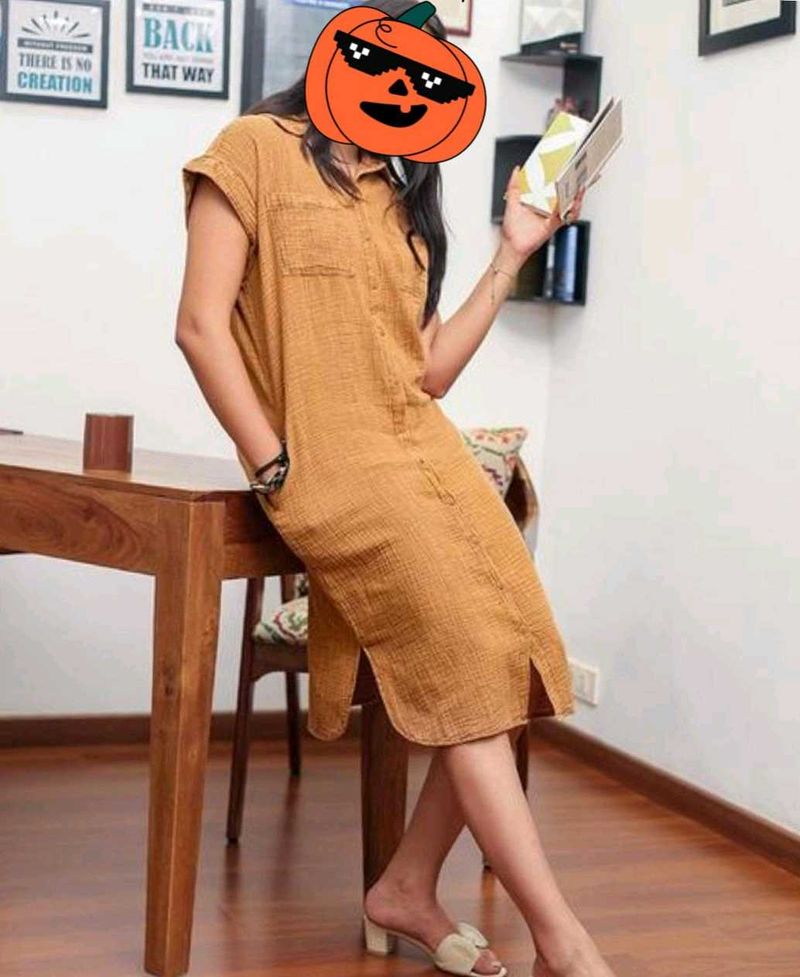 Casual Shirt Dress (Belt Not Available)