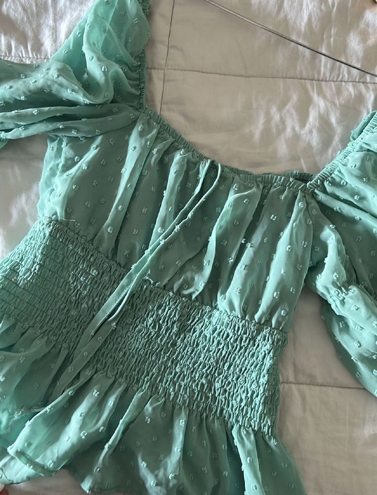 Sea Green Peplum Top