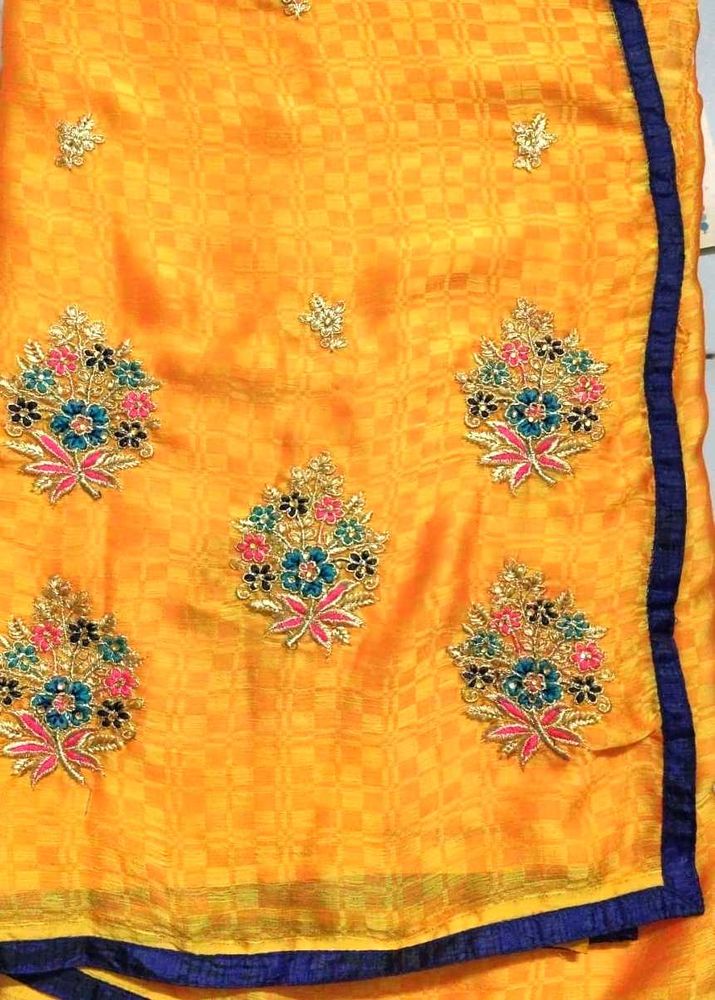 Elegant Embroidered Saree🌼❤️