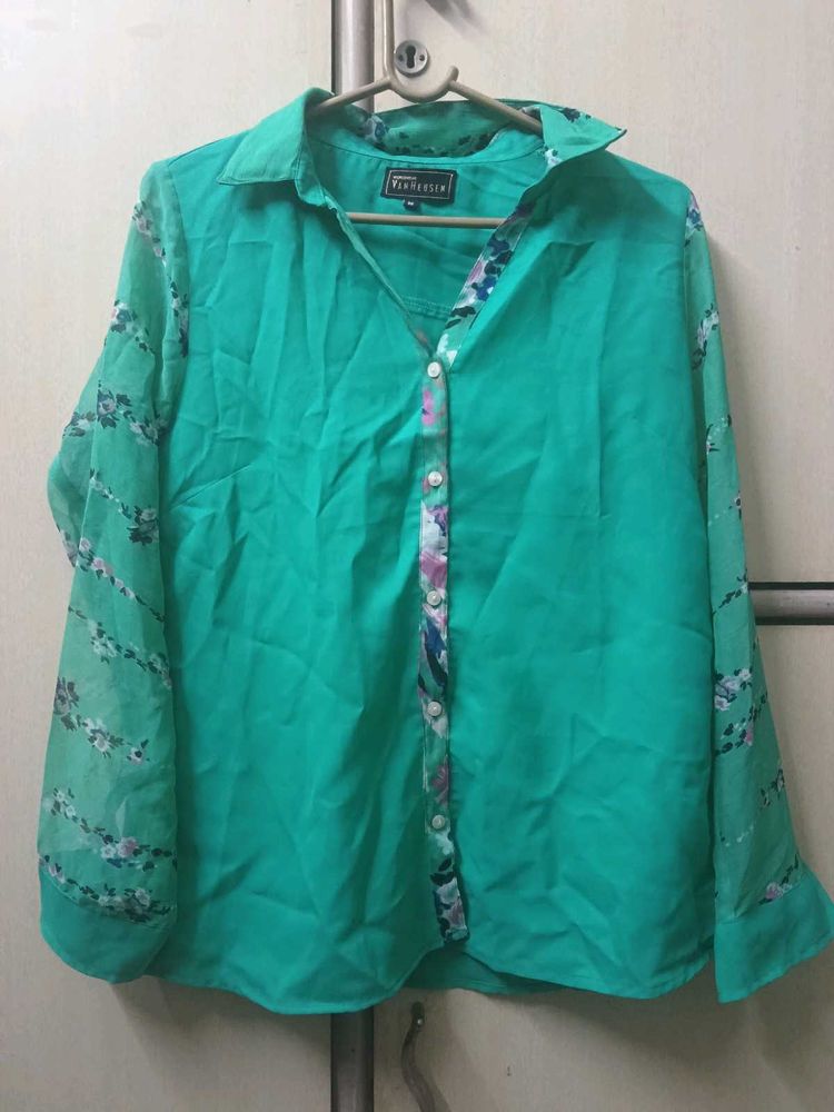 Floral Print Green Top