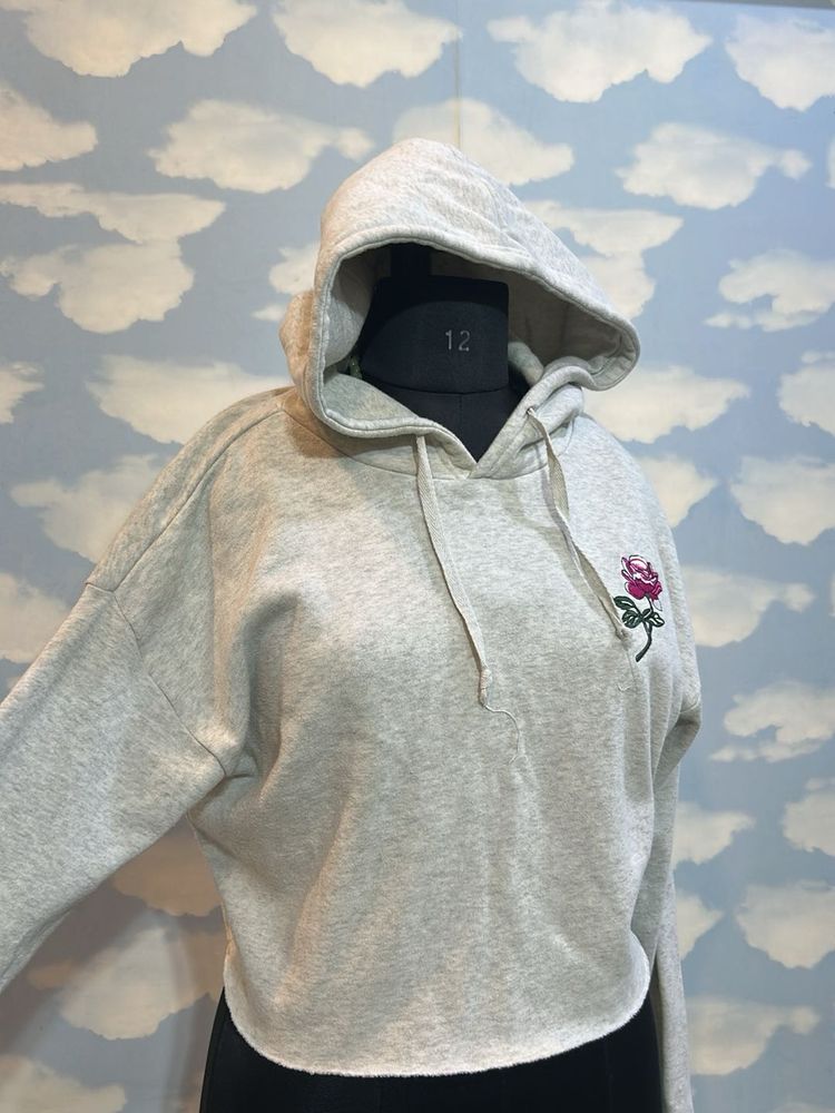 Rose Embroidered Hoodie