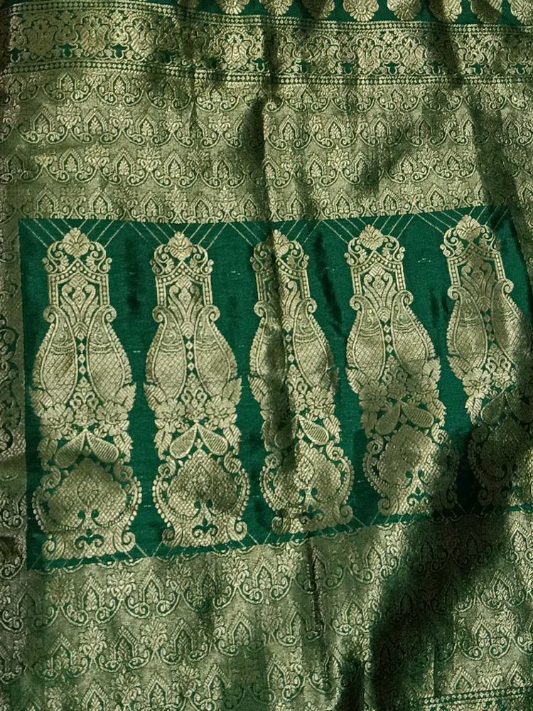 Emerald Green Brocade Fabric