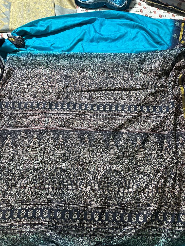 Pocket Size Beautiful Ombre Blue Saree
