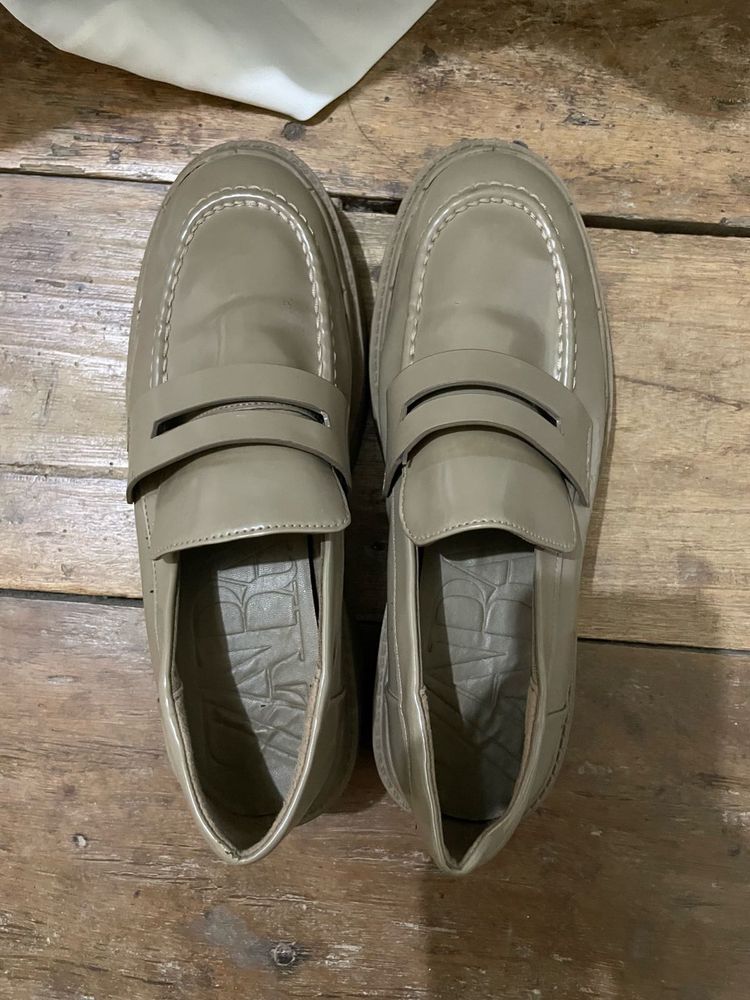 Zara pu leather loafers