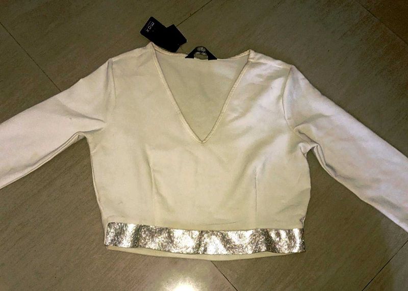 Stylish White Crop Top