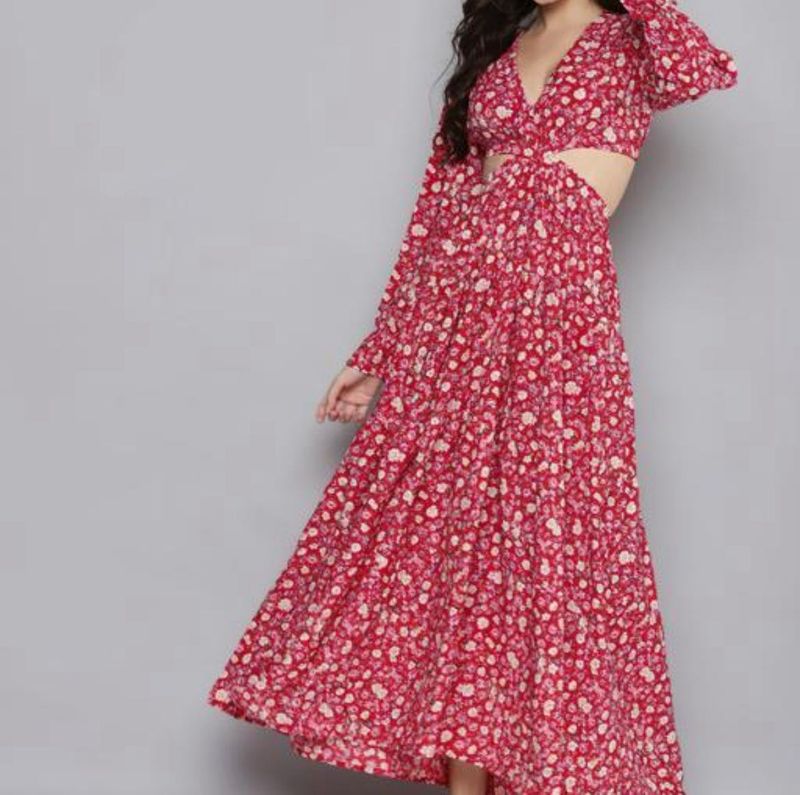 Floral Cutout Maxi Dress