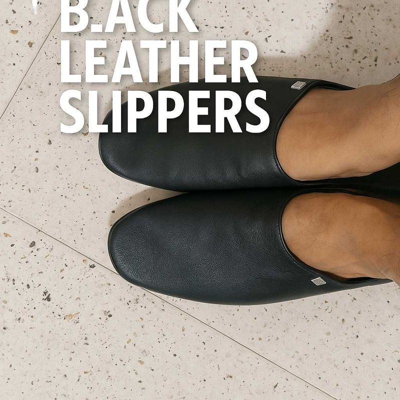 Leather Black Slippers