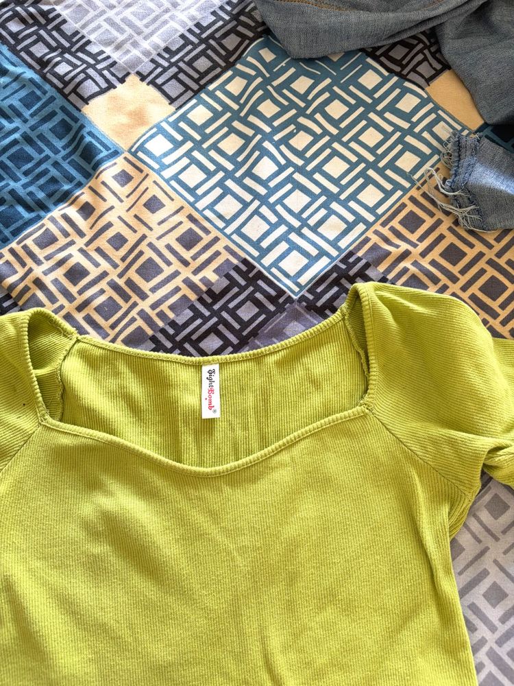 Green full sleeves Top