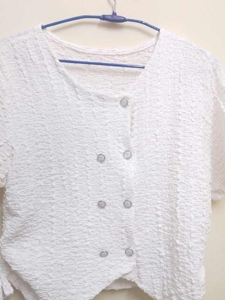 Textured White Top