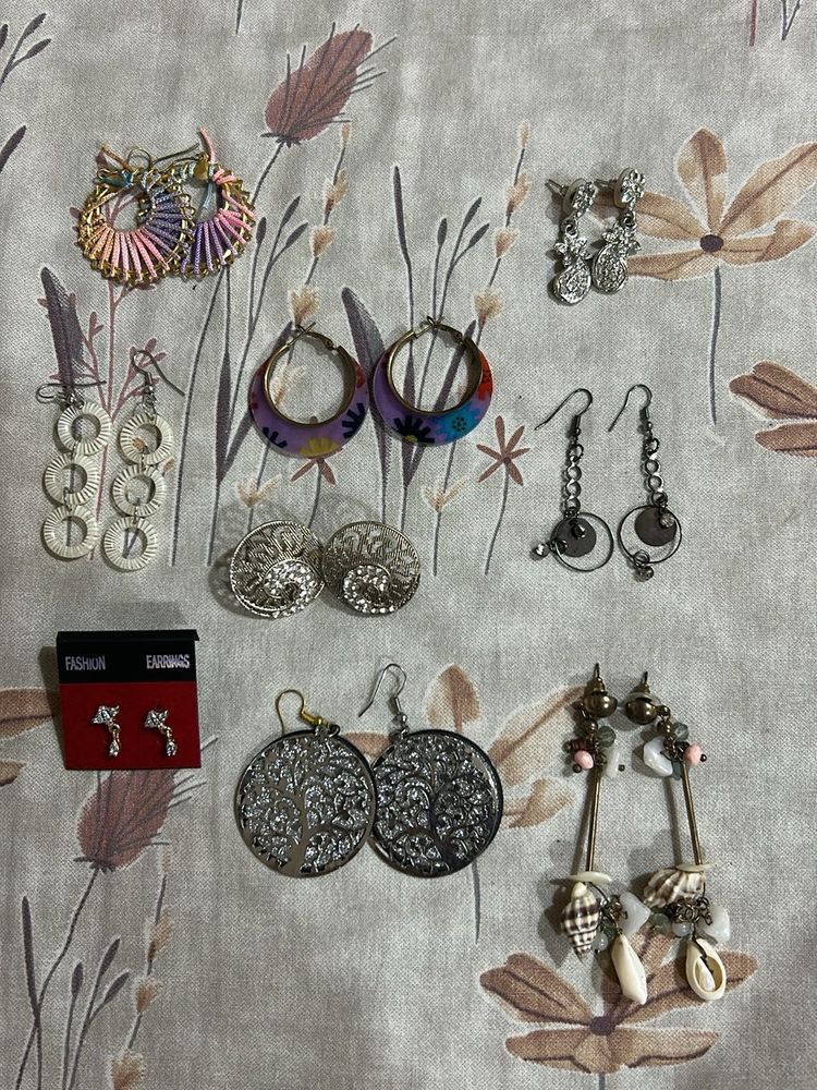 Earing Set Of 9 And Extra As Well