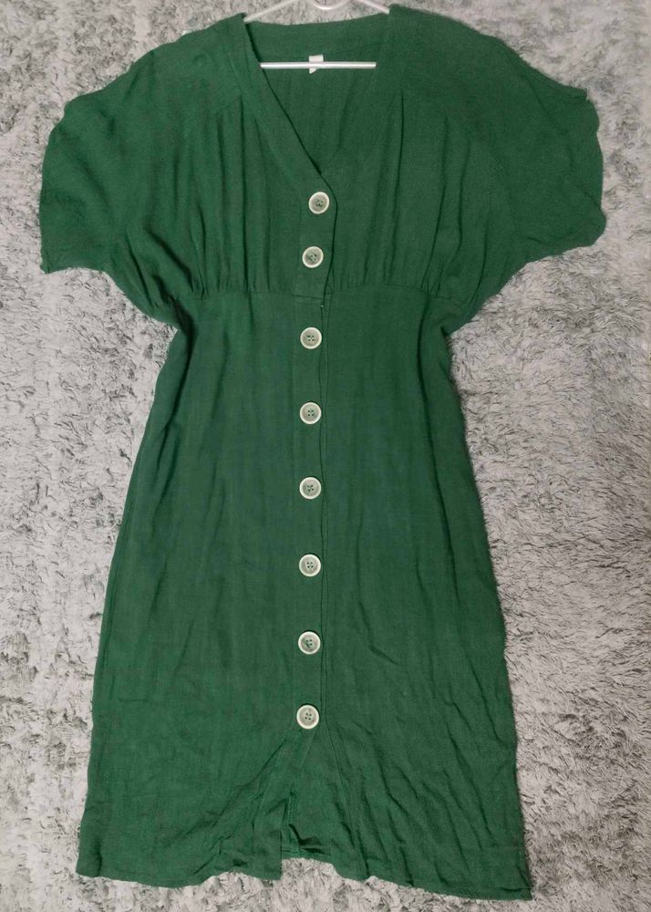 Green Button-Down Dress