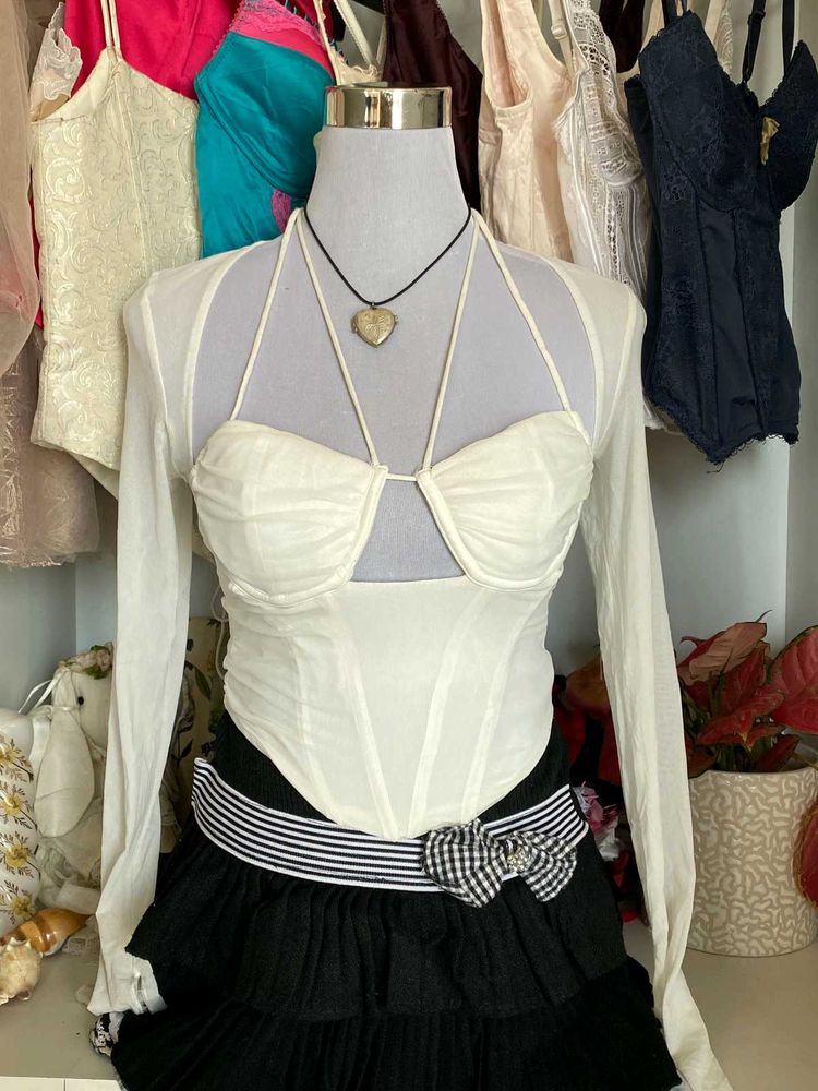 Sheer Bustier Corset Top