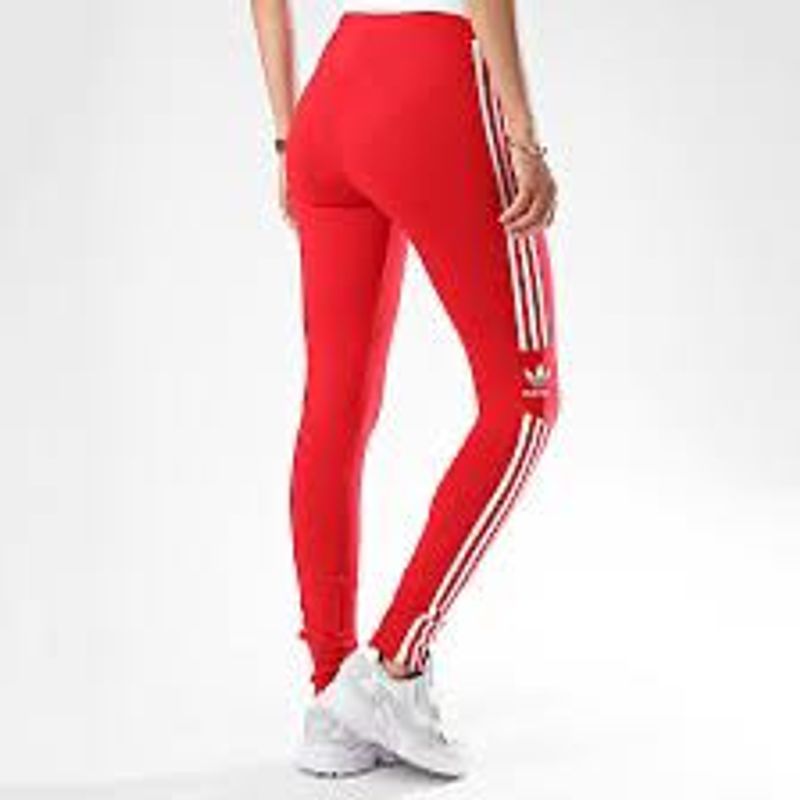 Adidas 3 Stripe Red Leggings