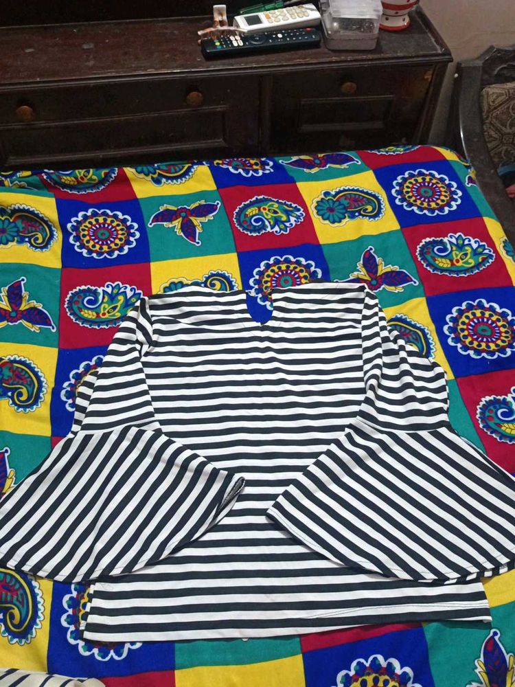 Striped Bell Sleeve Top