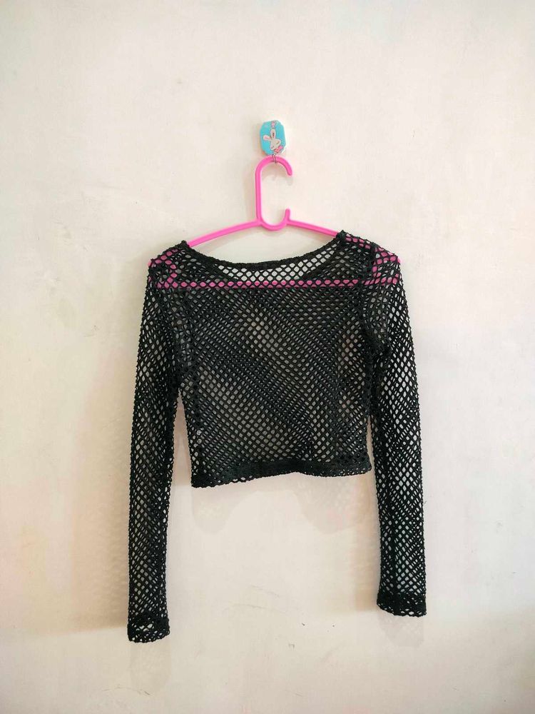 Black Mesh Top