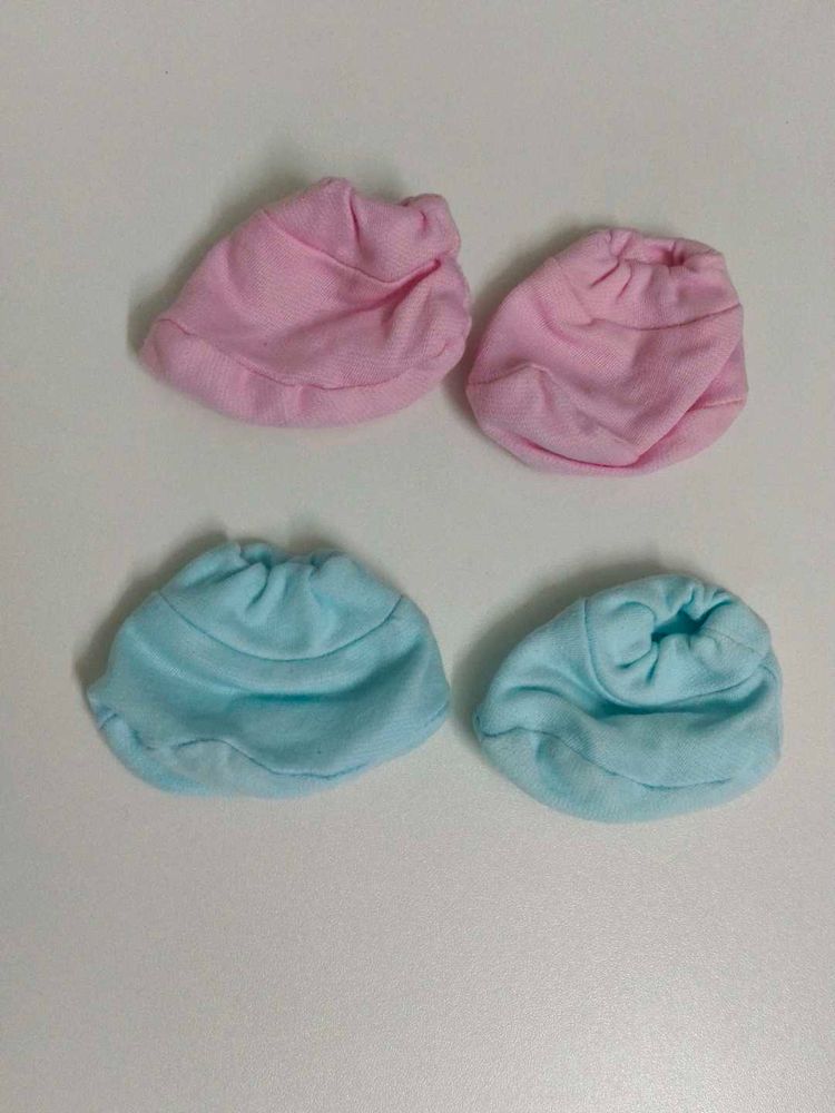 Baby Mittens - Pink &amp; Blue Set