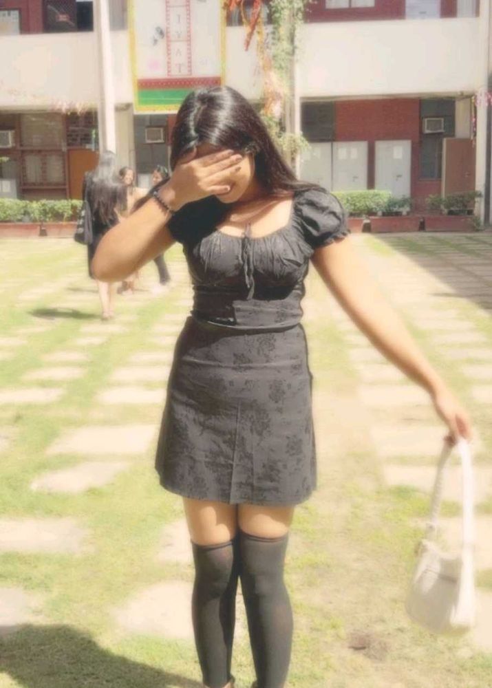 Black Floral Mini Dress