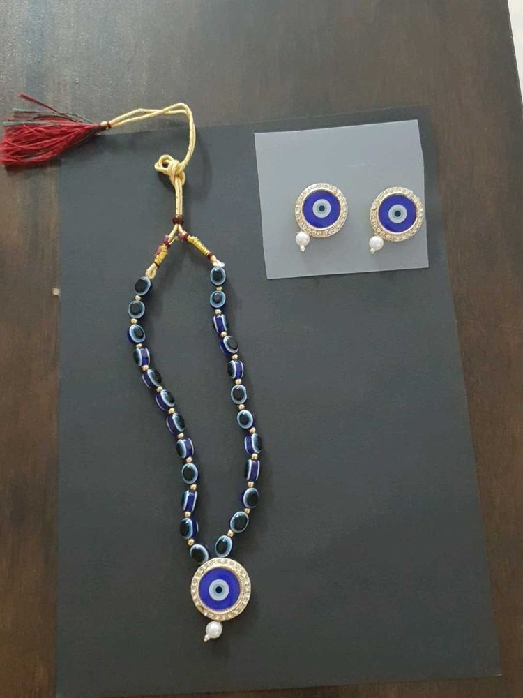 Evil 👁 Eye Necklace Set With Earings