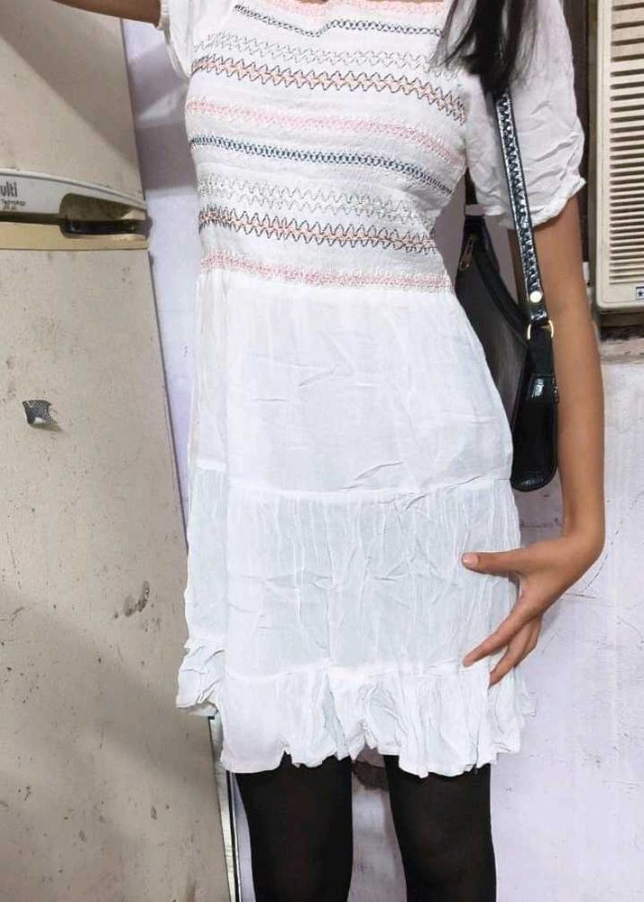 White Embroidered Dress