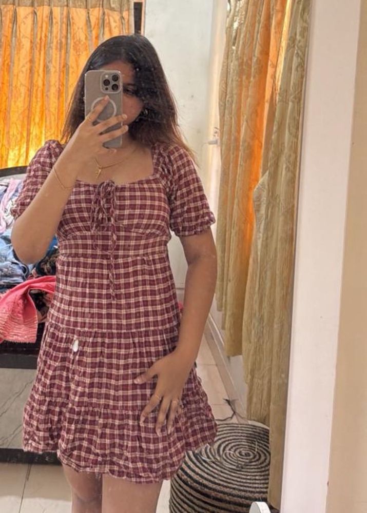 Checked Cotton Dress