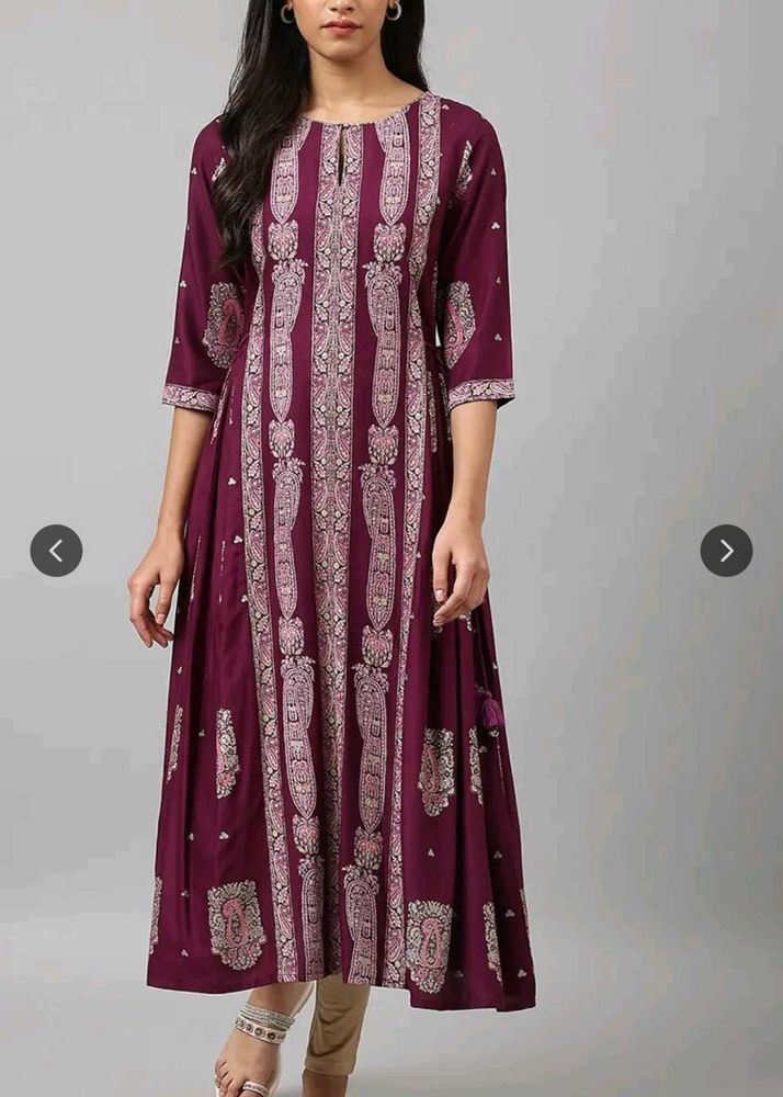 Elegant Purple Printed Kurta