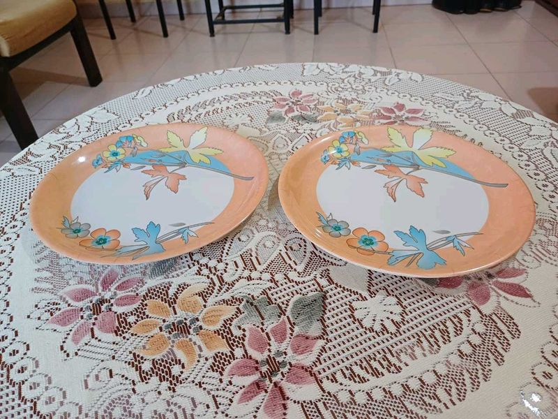 Floral Design Plates (Set of 2)
