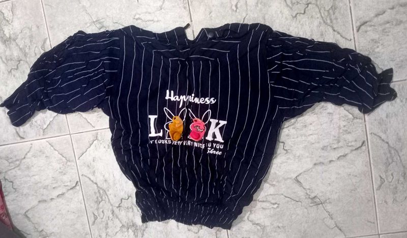 Navy Blue Crop Top